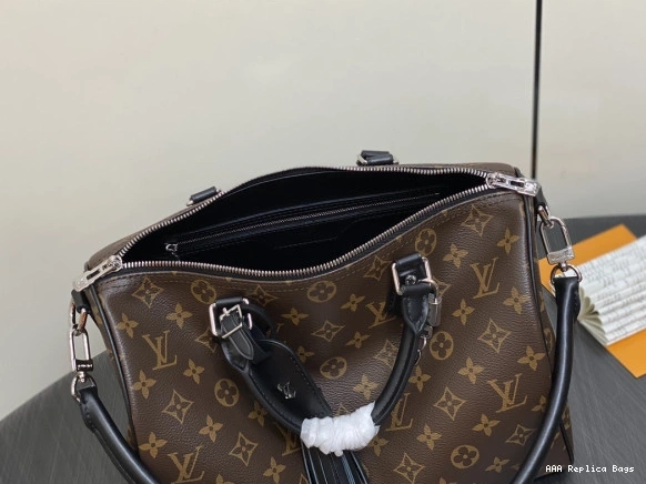 Aaa replica bags Louis Vuitton Dark 30 Soft Speedy 0801